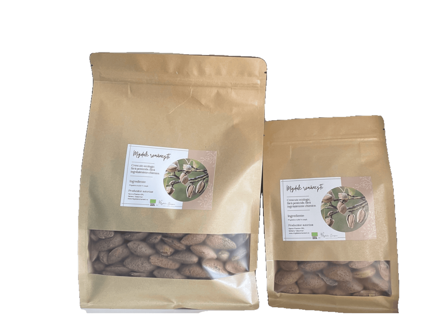migdale crude in coaja in ambalaj de 1 kilogran si 500 de grame